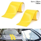 2x 6cm x 198cm DIY Yellow Racing Stripes Car Hood Vinyl Tape Sticker Body Decals