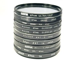 Lot of Ten 10 67mm Screw-In Lens Filters Skyl...