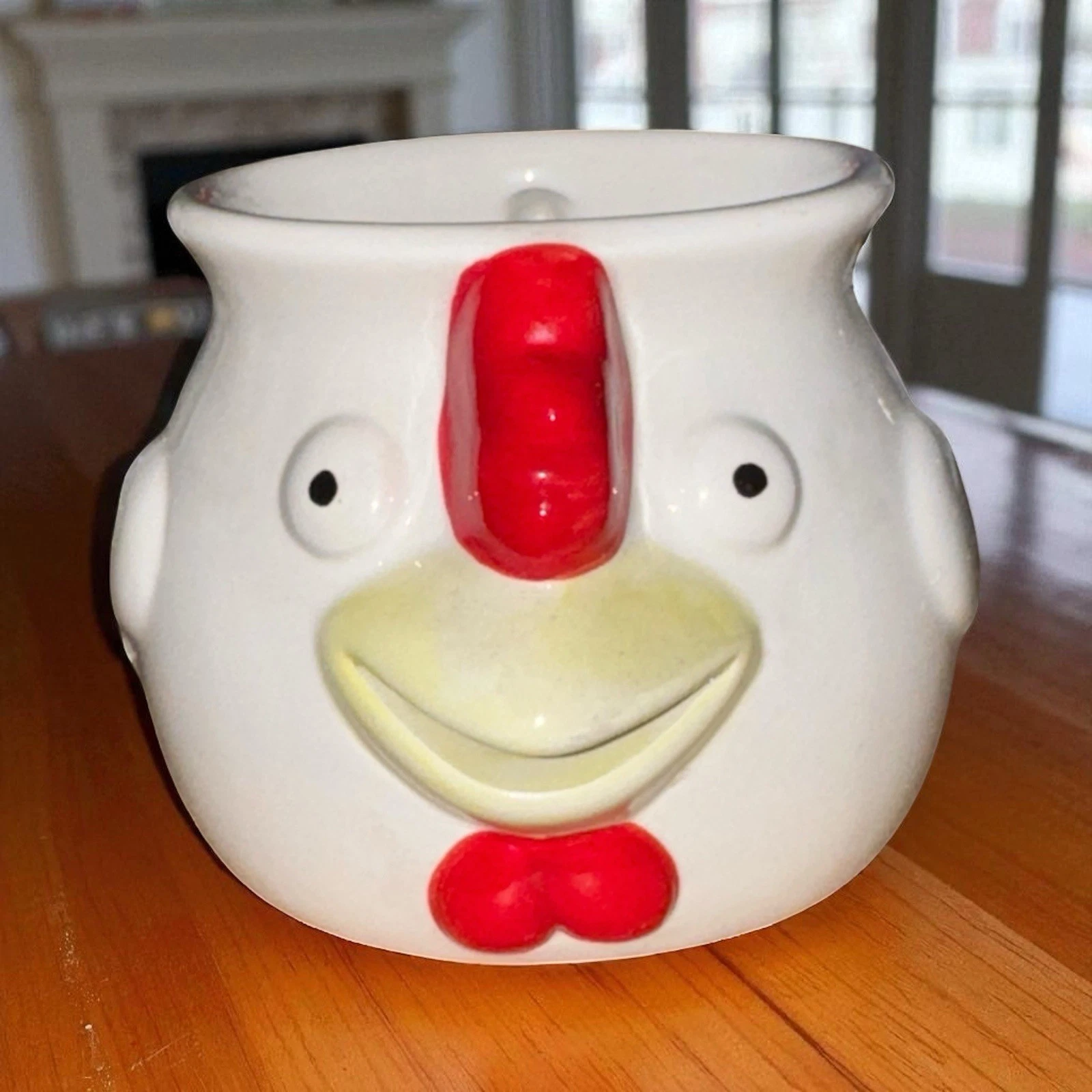 Vintage Ceramic Chicken Egg Separator White