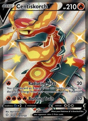 Centiskorch V SV108/SV122 Holo V Rare Shining Fates Shiny Vault Pokemon Holo NM