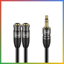 Audio Y Splitter 3.5mm Headphone Jack 1 Male to 2 Female Adapter 0.65ft