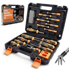 59PC Magnetic Screwdriver Set with Case | Phillips, Torx, Hex, Precision Bits