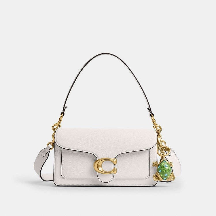 Coach FROG Green Crystals Keychain Bag Purse Key Charm Fob Brass