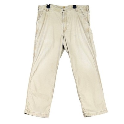 Carhartt Pants Mens Relaxed Fit Canvas Work Tan 42x32 Carpenter Utility Durable