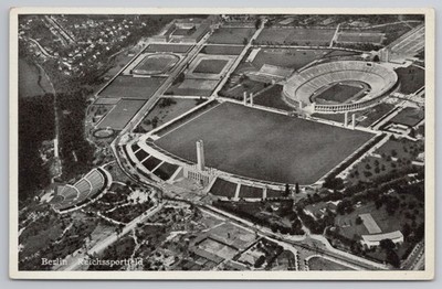 Berlin Reichssportfeld Olympiastadion Luftbild RPPC 1936