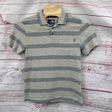 The North Face Polo Shirt Mens Medium Striped Short Sleeve Cotton Blend Casual