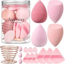 17PCS Makeup Sponge Set with 6PCS Powder Puff, 3PCS Mini Makeup Sponges, 3PCS