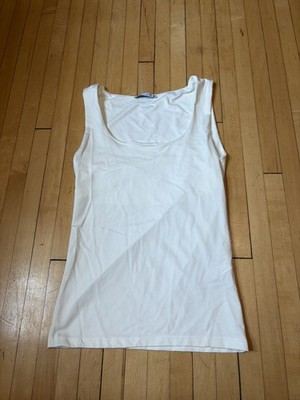 Zara Basic Collection Tank Top Women Scoop Neck Sleeveless White Casual Small S
