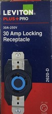 Leviton 30A 250V Black Grounded Single Locking Outlet Receptacle