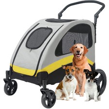 Dog Stroller Ultra-large 4 Wheels Pet Jogger Wagon Foldable Cart Travel Trolley