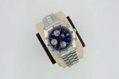 Tag Heuer CK2111.BA0311 Mens 2000 Series Automatic Chronograph Watch Blue Silver - Image 1 of 4