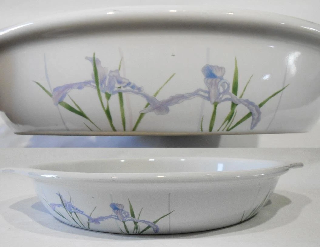 ❤️ HTF Corelle Coordinates SHADOW IRIS 9" PIE PLATE Stoneware Purple Floral