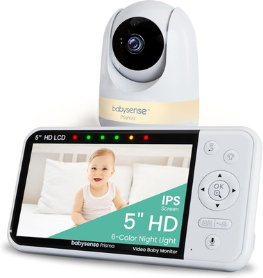 Babysense HD Prisma Baby Monitor | 5'' Split-Screen|No-WiFi Hack-Proof|2-Way Talk