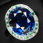 Gleaming Royal Blue Sapphire 8.10Ct 925 Sterling Silver Handmade 24K Gold Rings