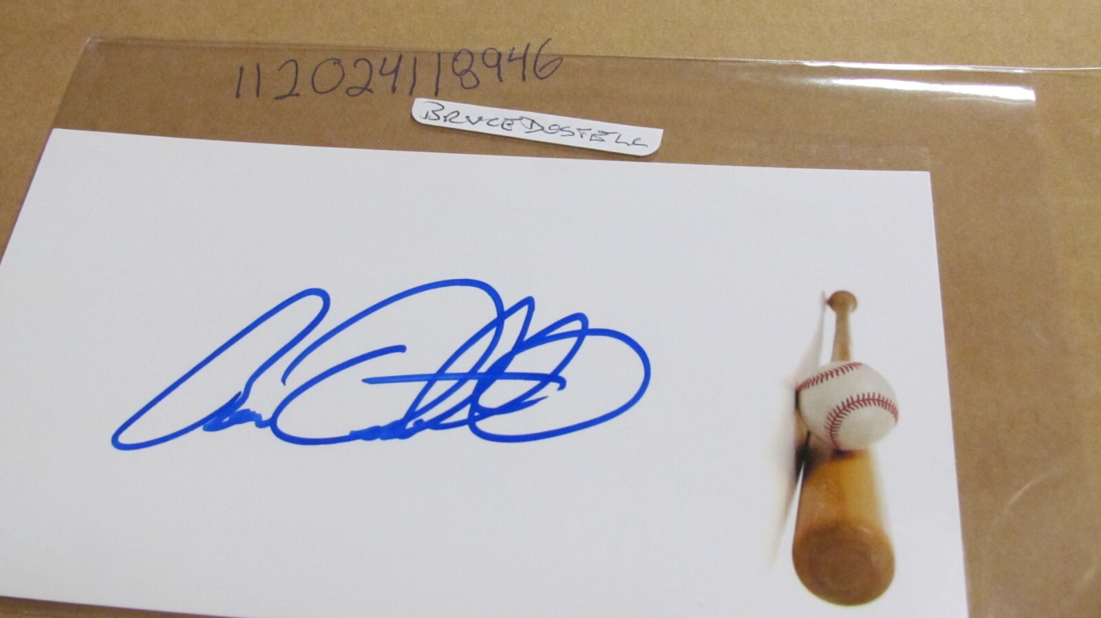 Bruce Dostal signed Index Card