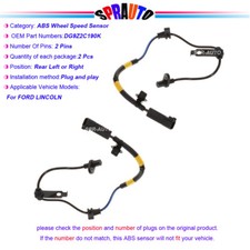 For Lincoln Mkz Ford Fusion Edge Rear Driver Passenger Side Abs Speed Sensor Set