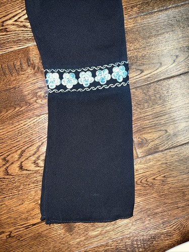 Girls Blue Palestinian Abaya Embroidered Size 6 - Picture 3 of 5