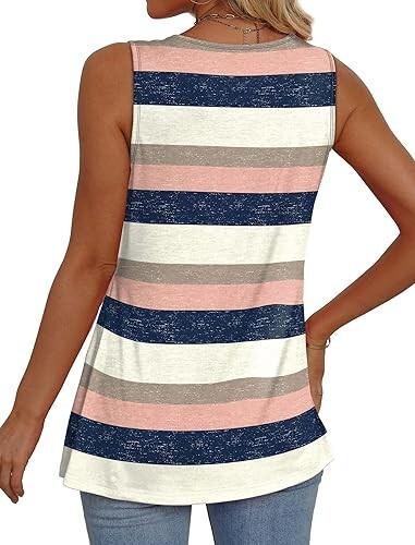 Women's Tank Tops 2025 Flowy Peplum Tops for Women Dressy Sleeveless V Neck Tops - Picture 24 of 43