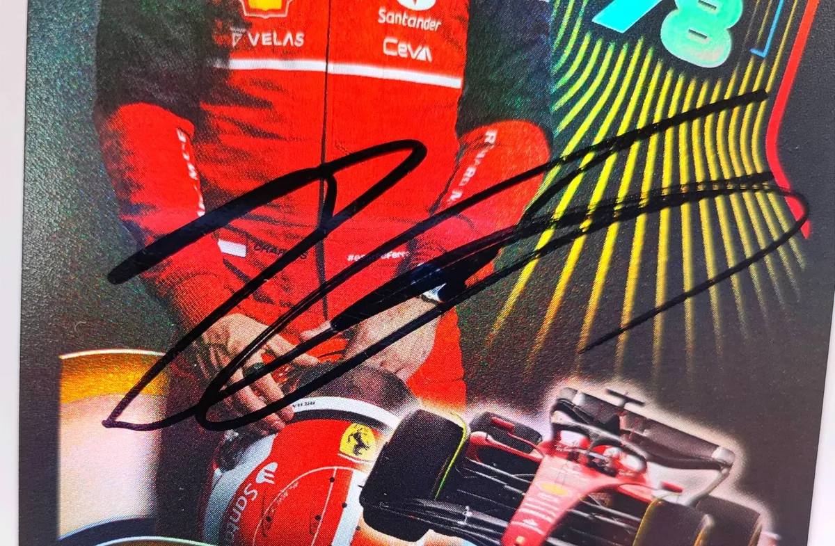 F1, FORMULA 1 FERRARI CHARLES LECLERC signed TOPPS TURBO ATTAX XL