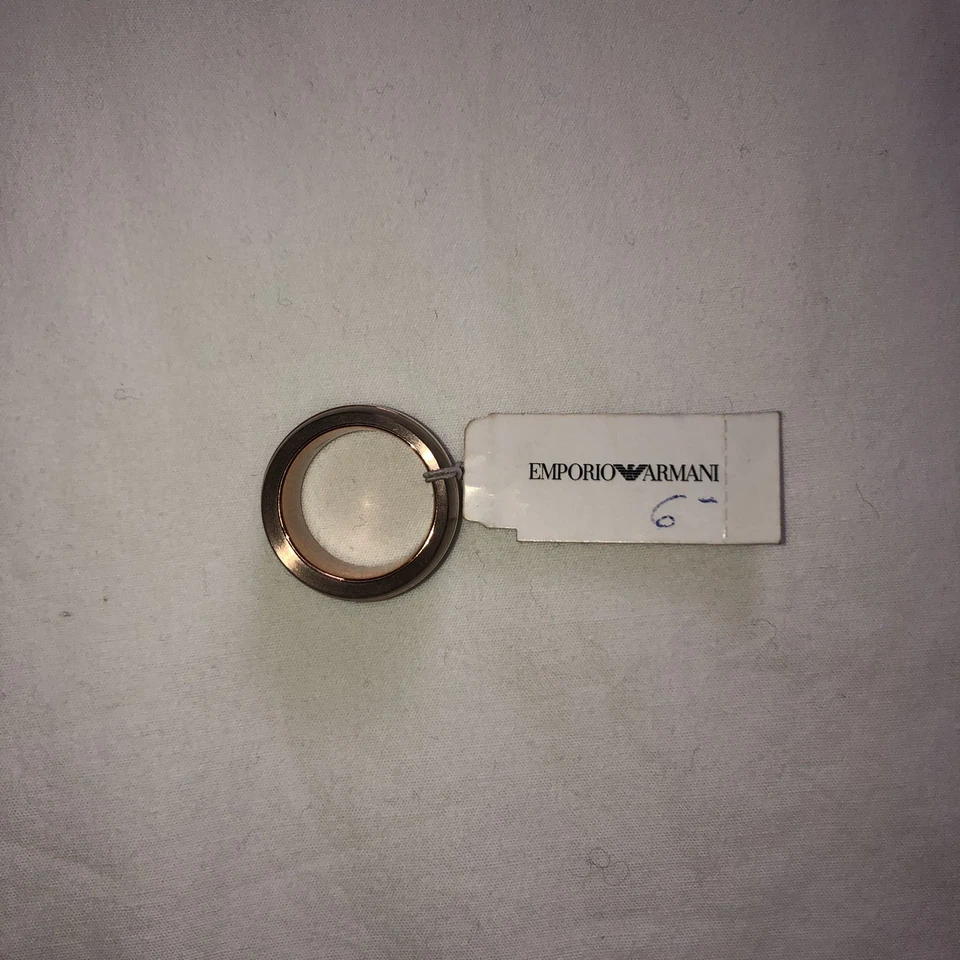 Anillo para mujer Emporio Armani acero inoxidable marrón oro rosa NUEVO TALLA 6 Foto 2 de 4