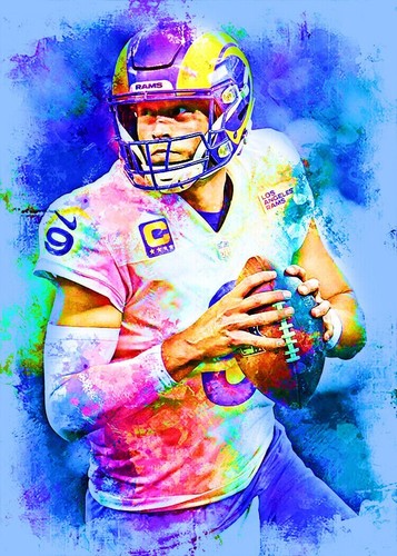 2022 MATTHEW STAFFORD LAR 5/10 ORIGINAL PRINT ART SKETCH CARD ARTIST SIGNED