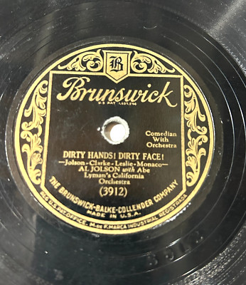 78tk-vocal-BRUNSWICK 3912-Al Jolson-(My Mammy/Dirty Hands, Dirty Face!)