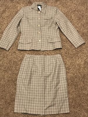 Studio 205 Womens Size 14 Linen Blazer Lined  Long Sleeve & Skirt Set A27