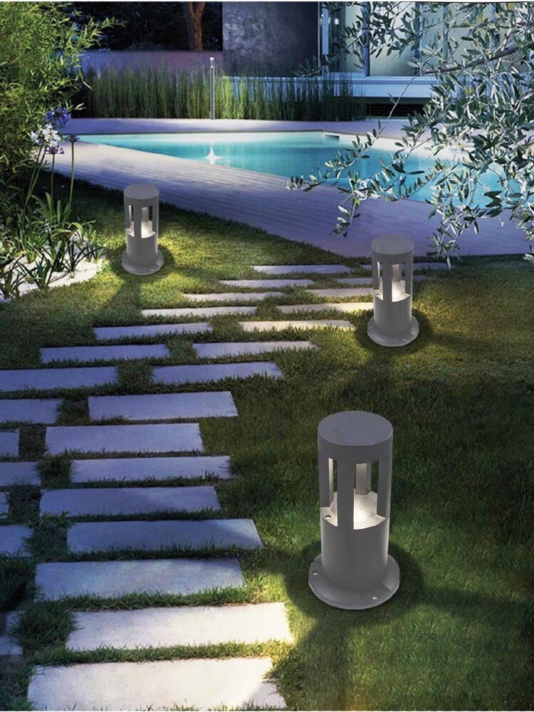 Lampioncino da terra LED 12W luce naturale grigio