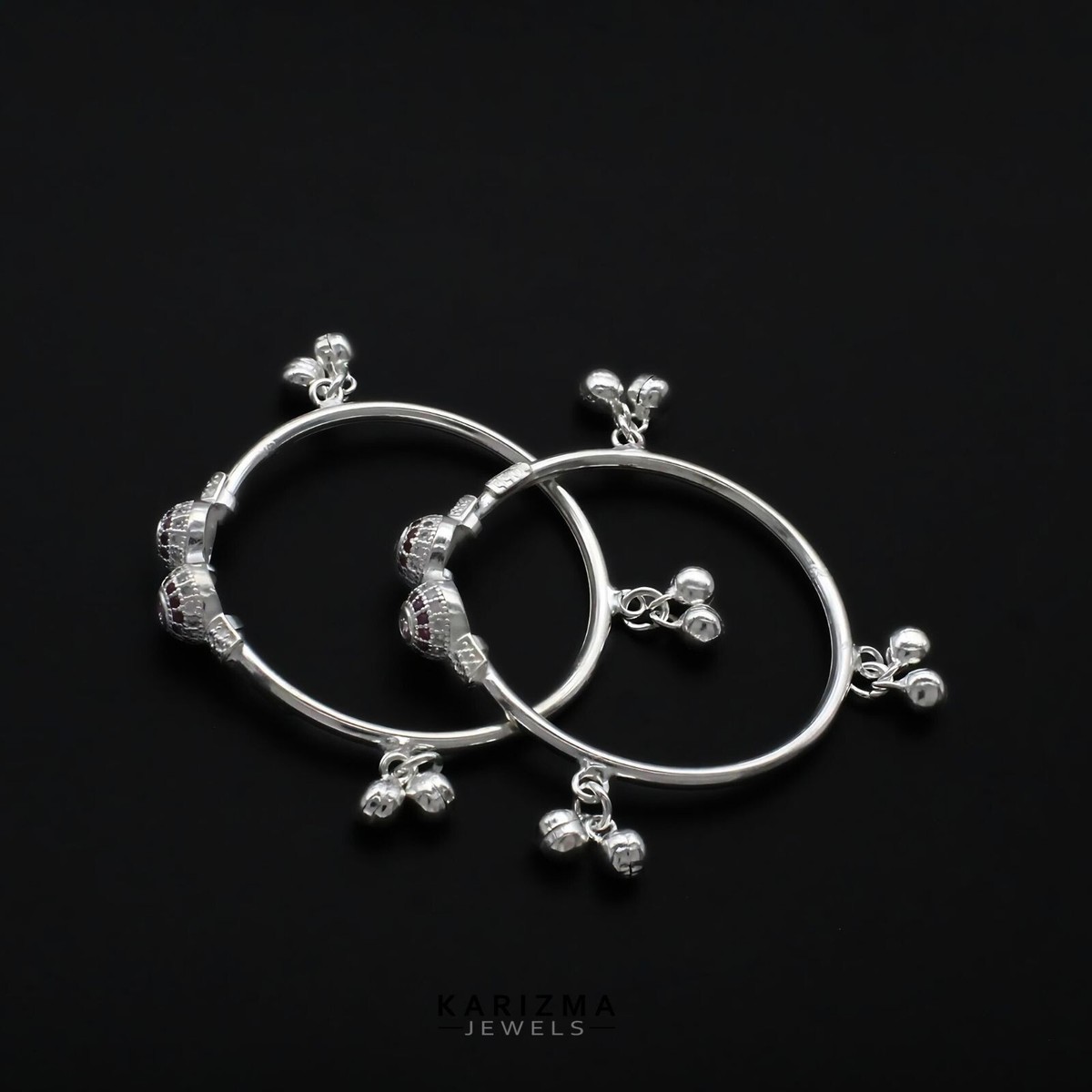小物 amulet_red3577 Real Silver Pink White CZ kids gifting Bangles Bracelet With