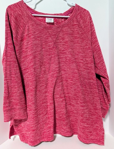 Danskin Now Hot Pink Long Sleeve Crew Neck Sweatshirt Size 1X (16W)