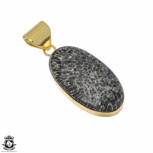 Stingray Coral 24K Gold Plated Pendant 3mm Snake Chain GPH1126 - Picture 3 of 10