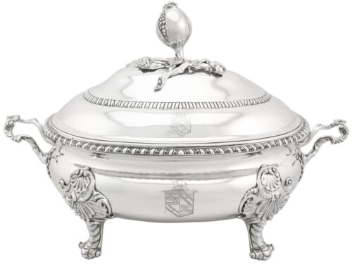 Antique George II Sterling Silver Soup Tureen Lewis Herne & Francis Butty 1758 - Photo 1/12