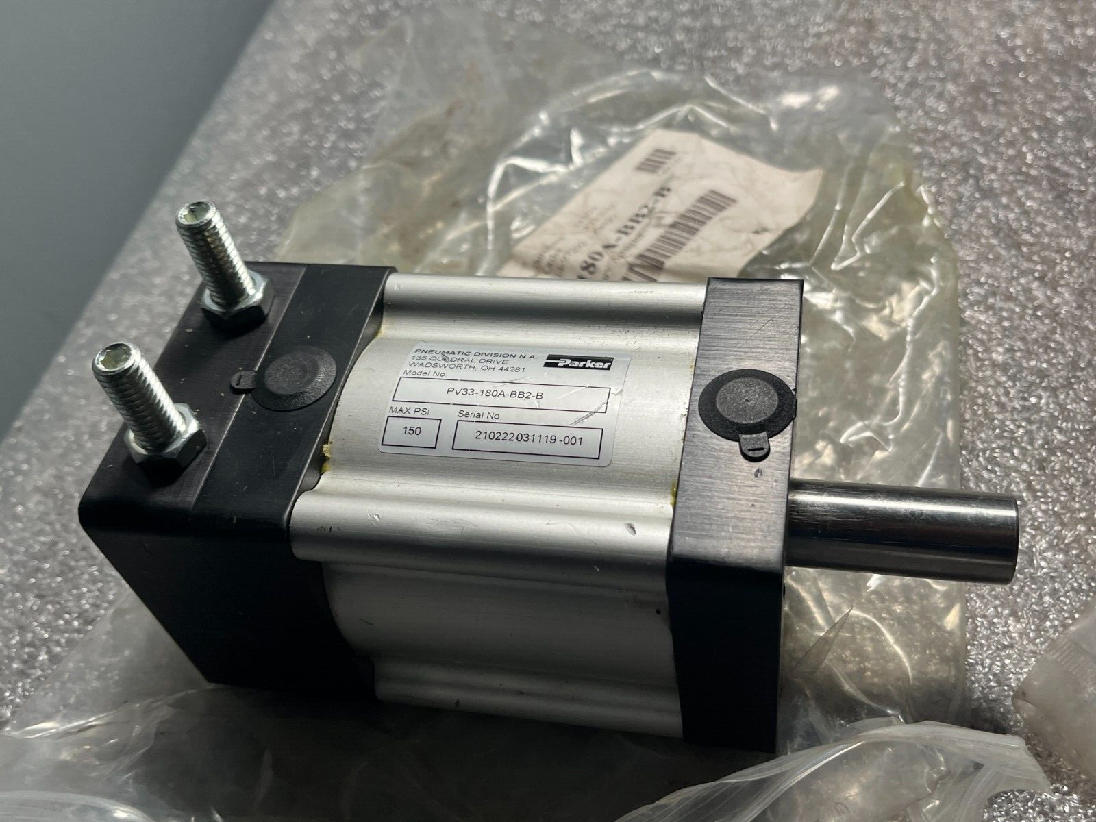 PARKER PV33-180A-BB2-B, ROTARY CYLINDER #300446 MAX PSI 150