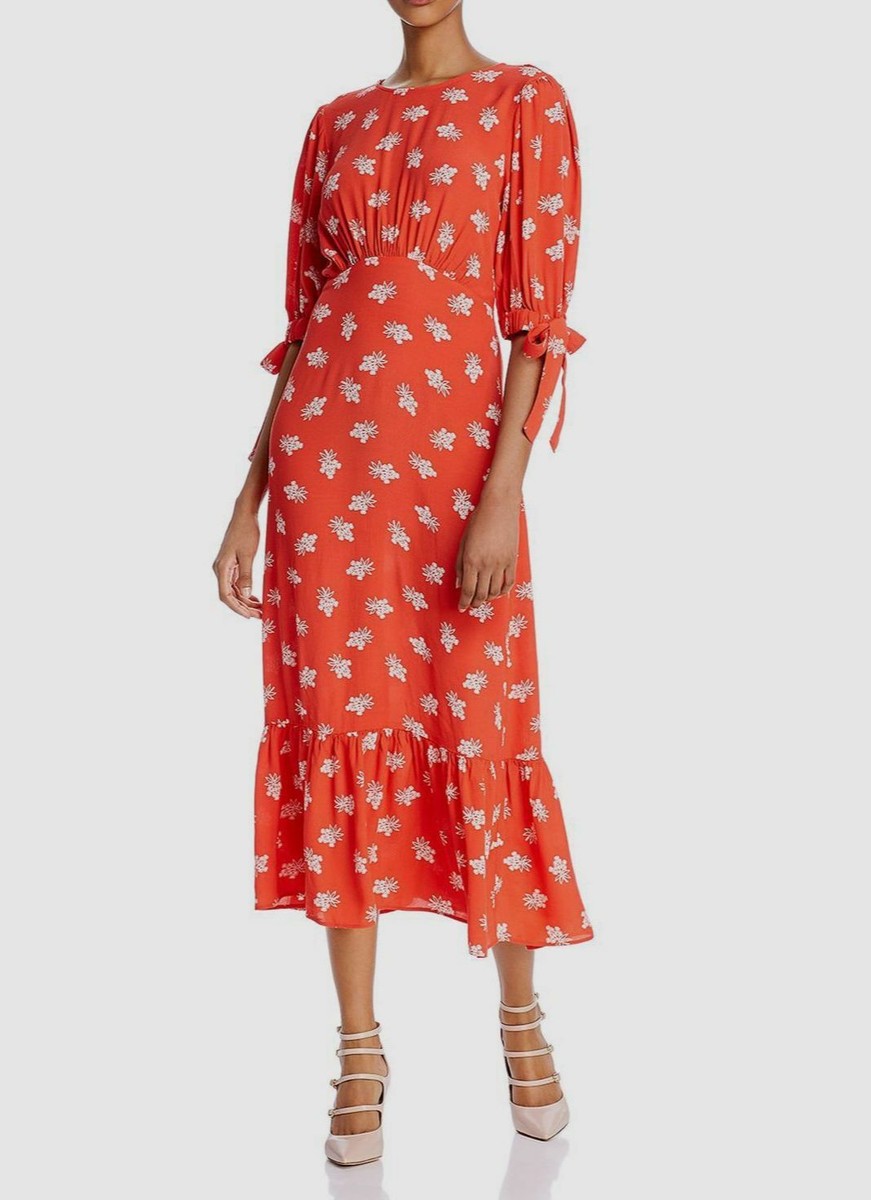ghost midi dresses Ghost Lydia Crepe Midi Tea Dress - Black