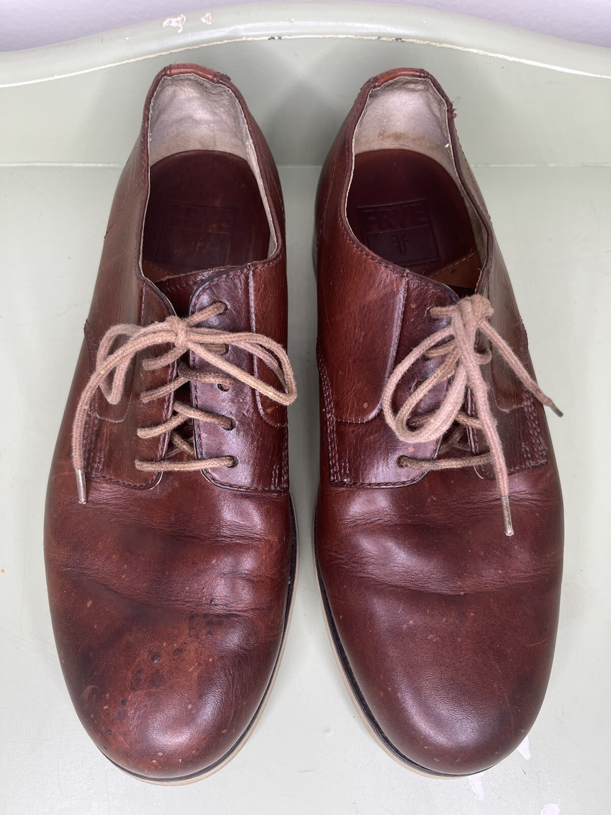 SAOLA Scarpe casual eleganti Frye Grant Oxford da uomo in pelle marrone taglia 7 5 M modello 87636