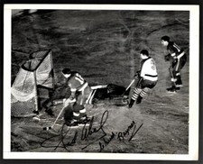 Vintage 1942 Original NY Americans Detroit Red Wings Photo Signed x2 Abel Rayner