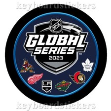 2023 Global Series Team Logo Souvenir Hockey Puck - Detroit, LA Kings , Leafs ..