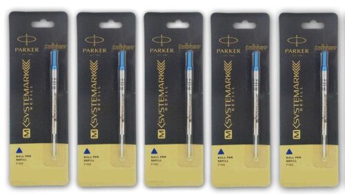 5 X Parker M Systemark Kugelschreiber Nachfüllung Feiner Blau Tinte Folio Breite - Bild 2 von 6