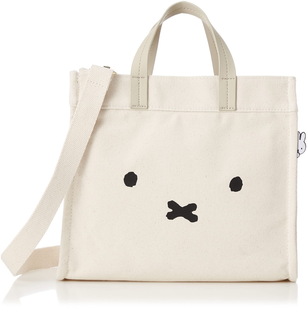 Miffy face 2-way tote / shoulder Bag M size Dick Bruna Hapitas