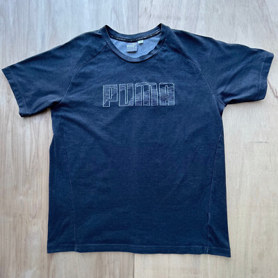 PUMA Men s Heather Gray Short Sleeve Crew Neck Graphic Tee Shirt sz L