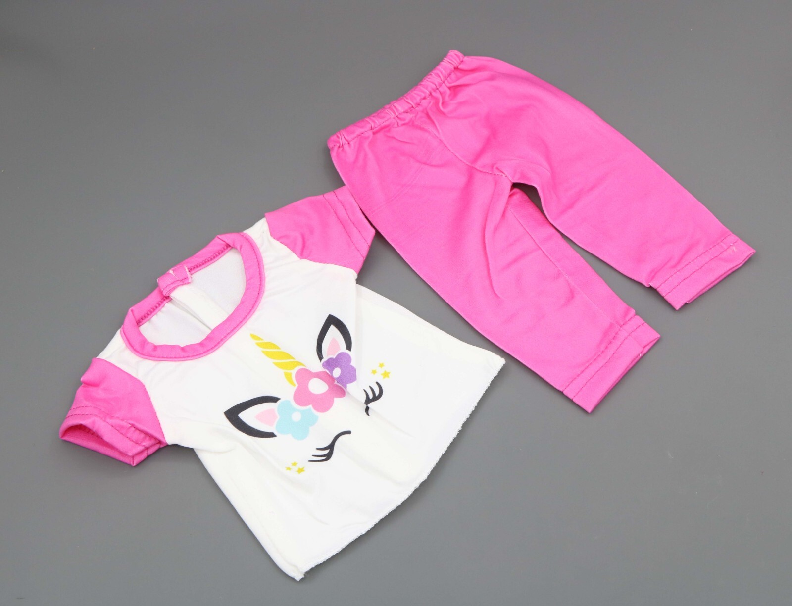 Unicorn pajamas set made for 18'' American girl doll clothes T-shirt & pants