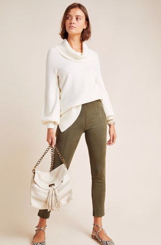 NWT ANTHROPOLOGIE FAUX SUEDE ANKLE ZIP 