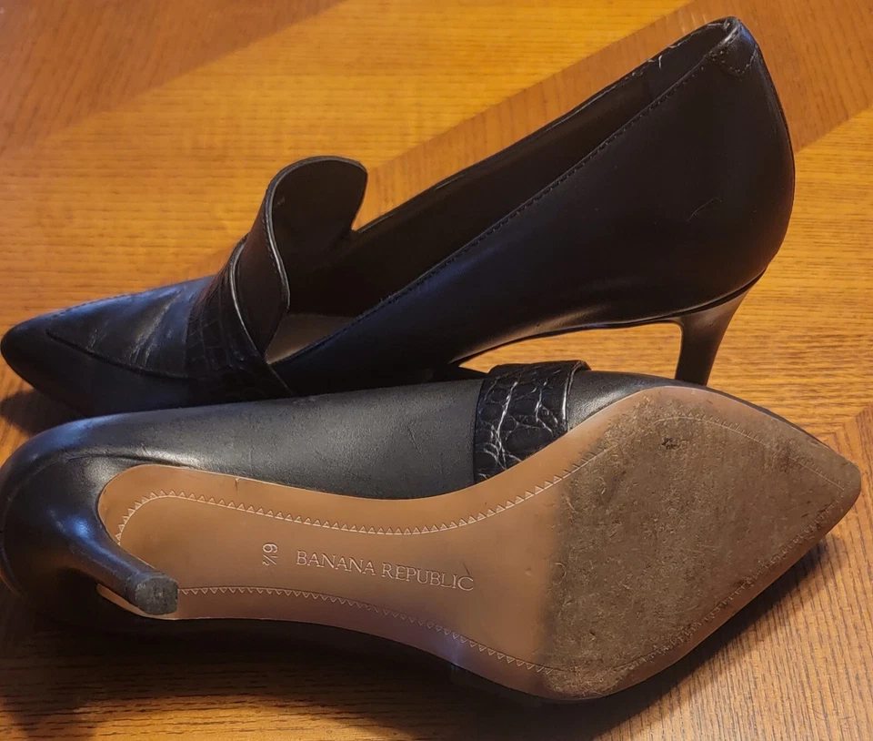 复古 Banana Republic 皮革高跟鞋 6.5 码 — 第 3/3 张图片