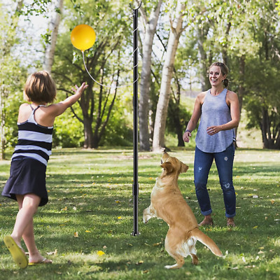 9' high Strong Pole Rod Portable TetherBall w/Ball Rope for Outdoor kid Fun game