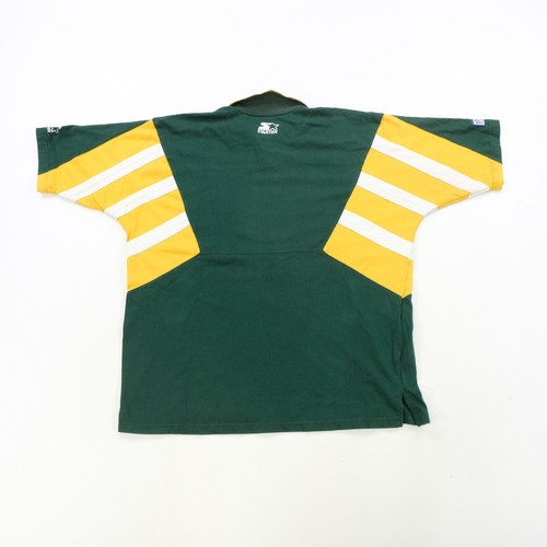 Rare Vintage STARTER Green Bay Packers NFL Color Block Striped Polo Shirt 90s XL - Picture 2 of 10