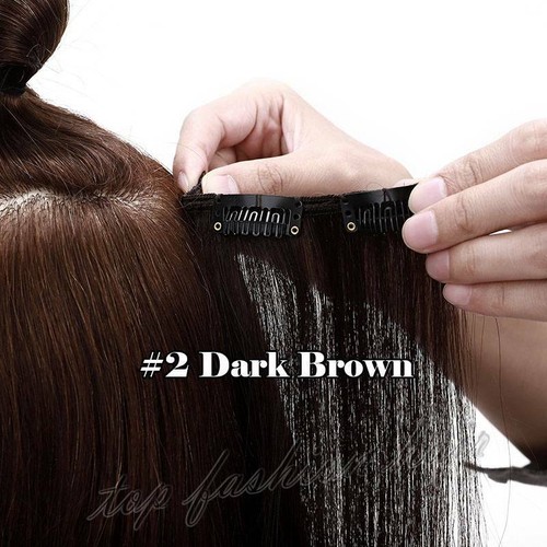 Clip in Human Hair Extensions Full Head 100% Real Remy Hair 24" 8PCS Long Ombre - Picture 46 of 103