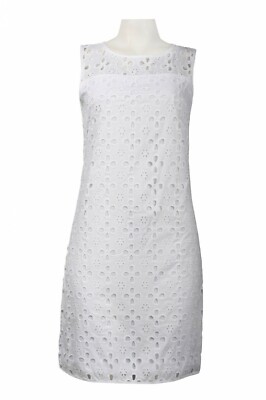 cotton eyelet shift dress Women's Sea Breeze Eyelet Shift Dress - Olive Leaf - Large