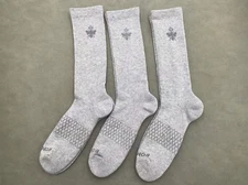 3 pairs Bombas Men's All-Purpose Calf Socks honeycomb Size Large 10-13 grey