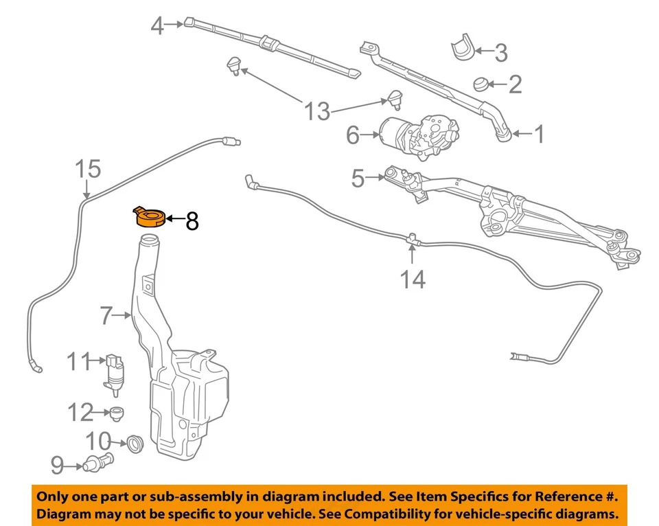 Reservatório de fluido de lavadora usado serve: 2016 Chevrolet Trax grau A - Imagem 3 de 4