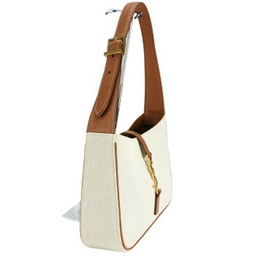 Saint Laurent 657228 Borsa Hobo a Tracolla Grande Marrone Bianco Donna